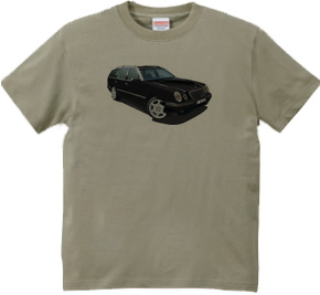 ベンツW210 Eクラス ステーションワゴン デザインTシャツ 半袖Tシャツ 6.2oz