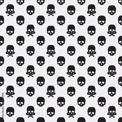 背景素材 スカル柄2　クロスボーン入　eps:seamless pattern with skulls 2