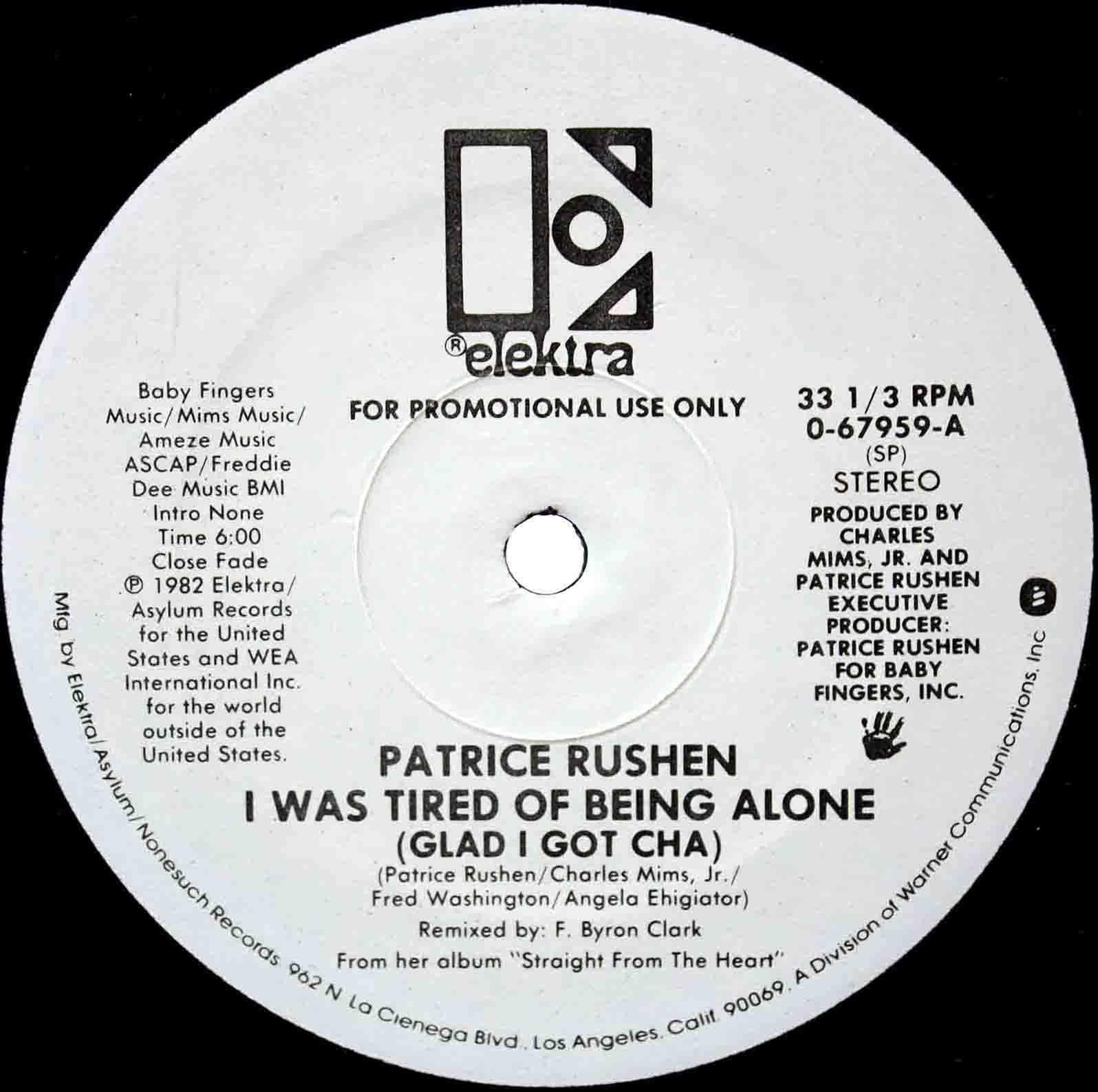 Patrice Rushen ‎– I Was Tired Of Being Alone US 03