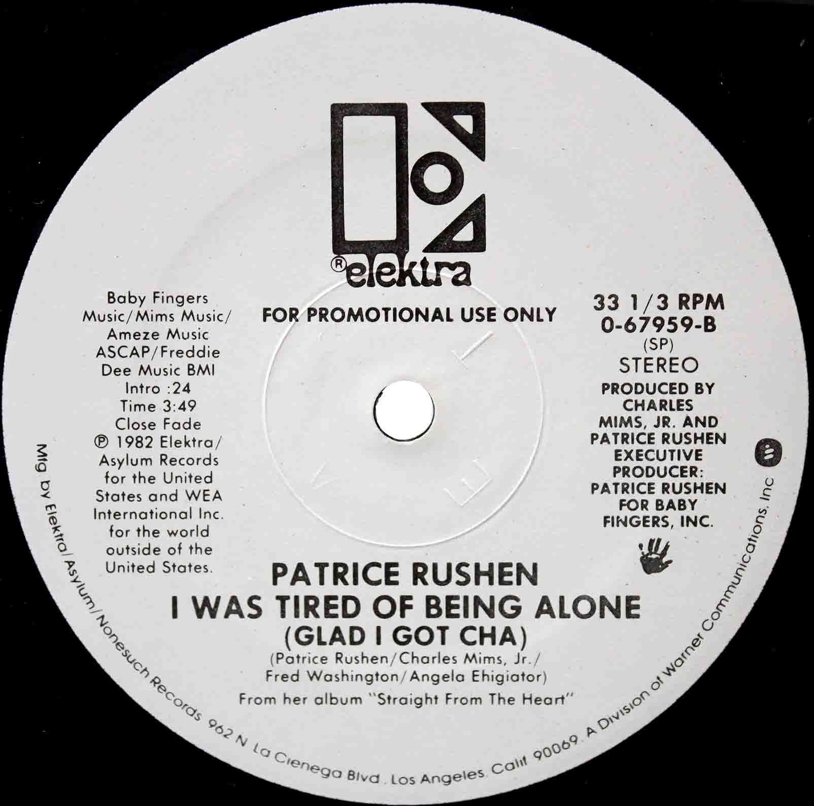 Patrice Rushen ‎– I Was Tired Of Being Alone US 04