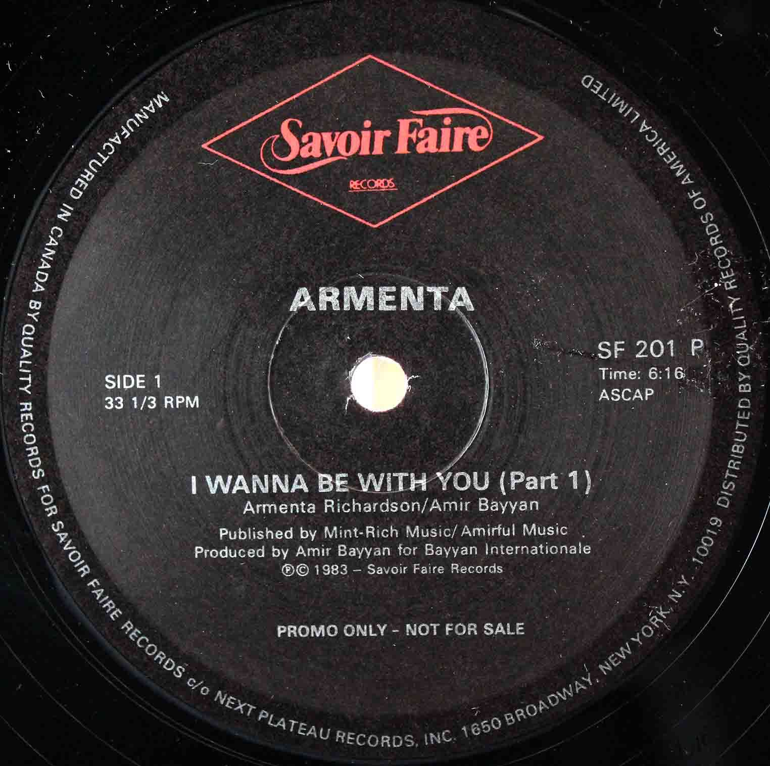 Armenta - I Wanna Be With You US 12inch 03