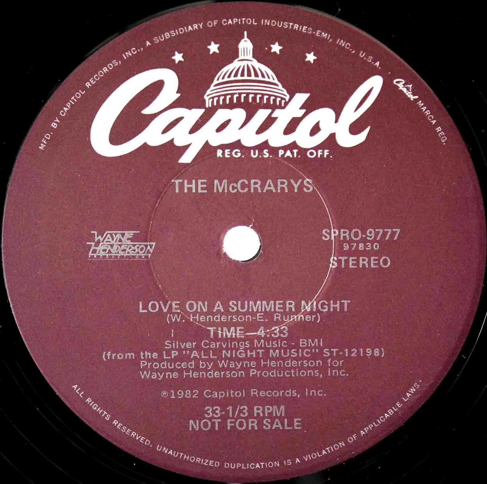 McCrarys ‎– Love On A Summer Night 03
