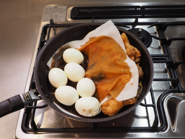 手羽元の甘酢煮、煮卵入り016_R
