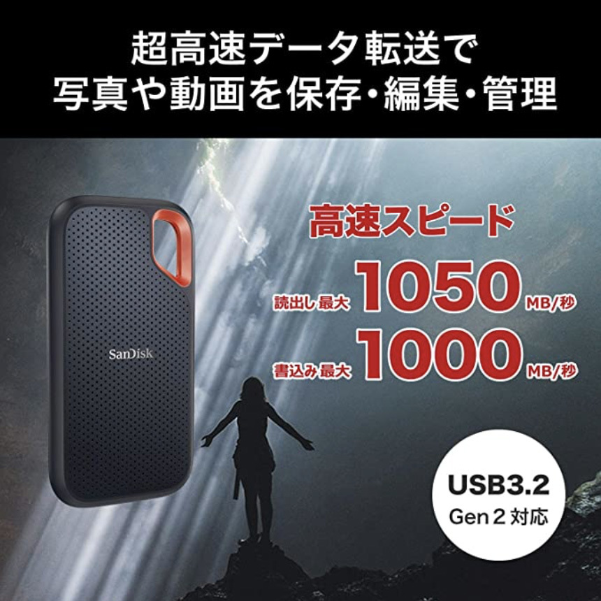 hiroyaikedaの物欲の館2 SanDisk エクストリーム ポータブル SSD を2個追加！