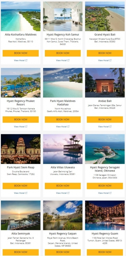 ワールドオブハイアット　アジア太平洋リゾート「StayLonger」サードナイト無料フラッシュセール1