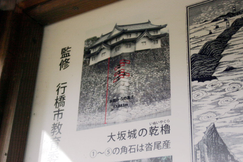 久津尾崎城／大坂城の石垣の説明