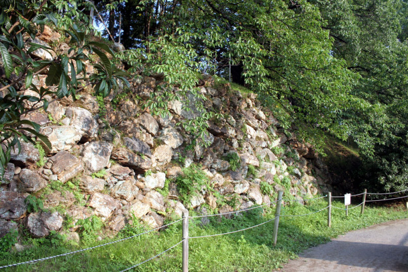 加納城／⑩垣根の合間から見える石垣