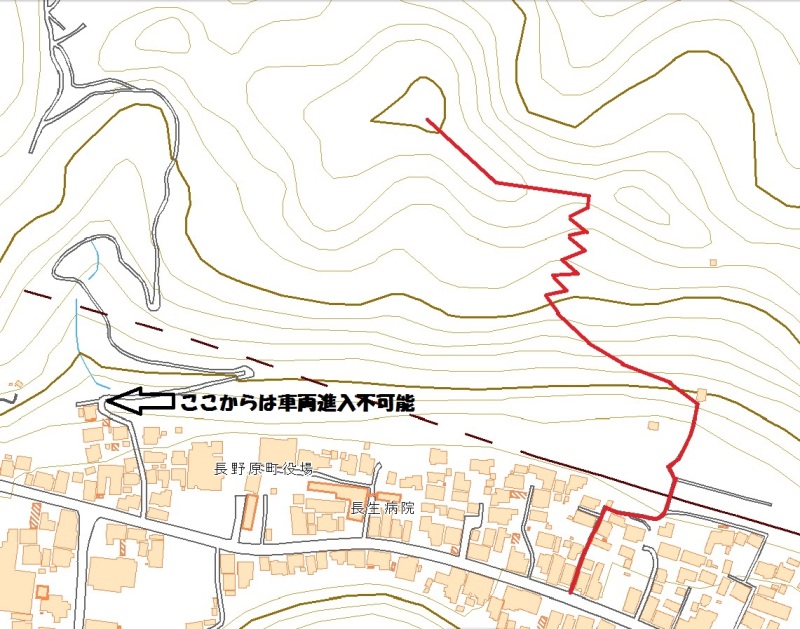 長野原城⑯国土地理院の地図