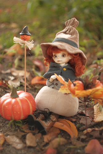 ツバキアキラが撮った、DOLLZONE・Pumpkinのクルル。ハロウィン仕様の子をハロウィンに撮影できて、シアワセです。