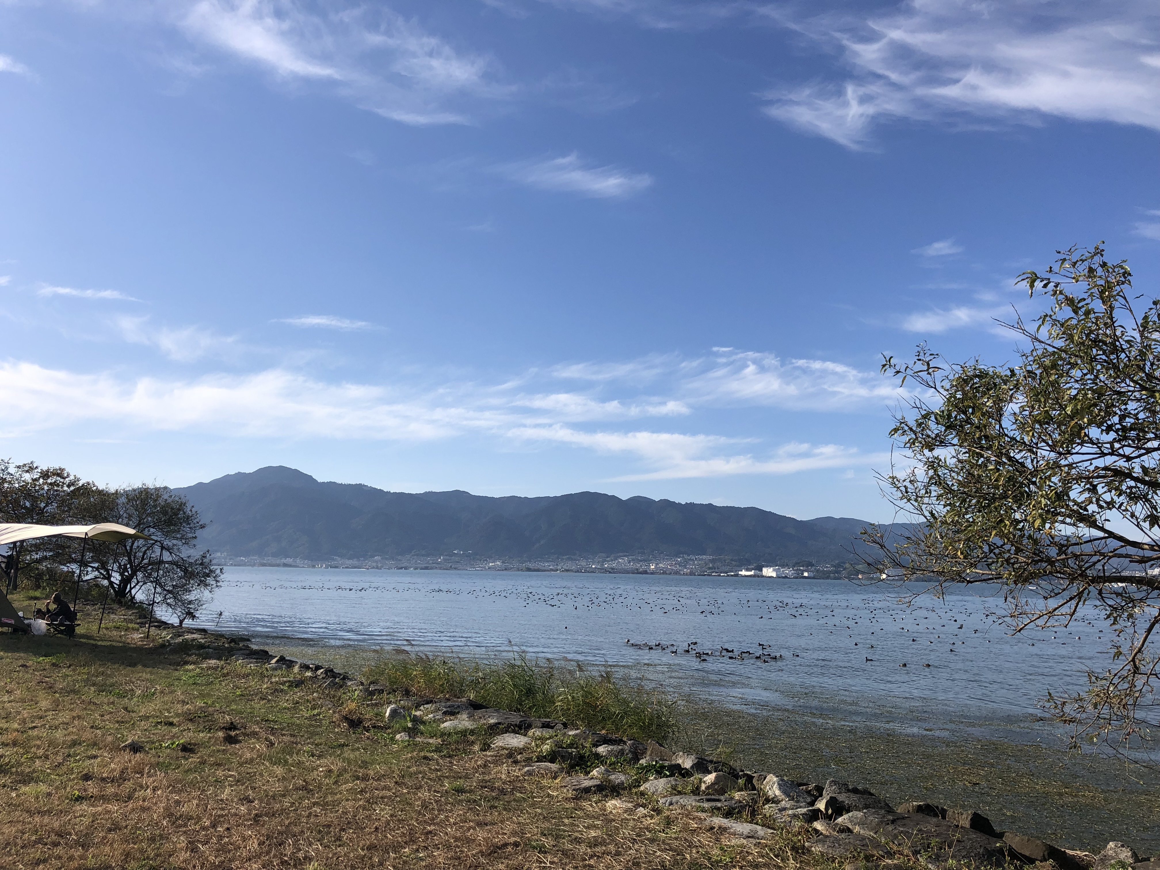 琵琶湖　湖岸緑地　志那１　無料キャンプ場　景色