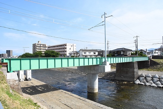 2022年6月5日撮影　アルピコ交通　復旧した田川橋梁