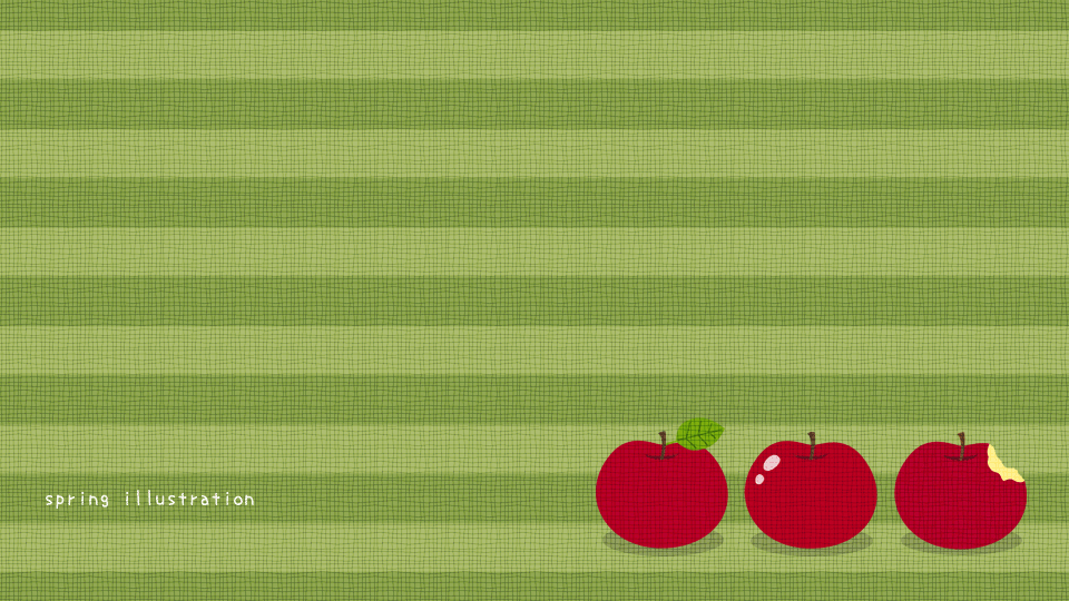 【りんご】果物のイラストPC壁紙