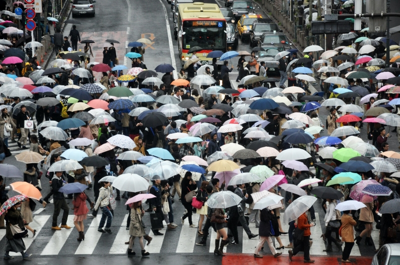 日本の人混み人口